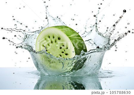 melon water splash isolated white background   Generative AI 105788630