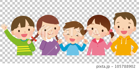 元気な子ども達　笑顔　小学生 105788902
