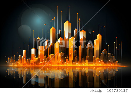 capital city building graph trade vector style investment  Generative AI 105789137