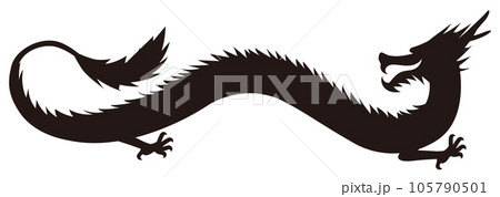 龍シルエット06（黒） 105790501