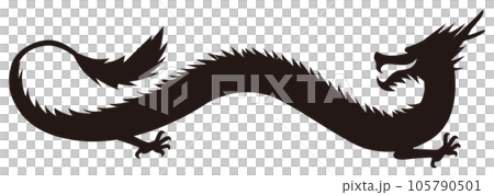 龍シルエット06（黒） 105790501