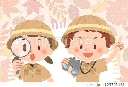 秋の探検隊の少年少女 秋の探検隊の少年少女 105791126