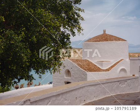 travel to city of Lindos on island of Rhodes, Greece 105791189