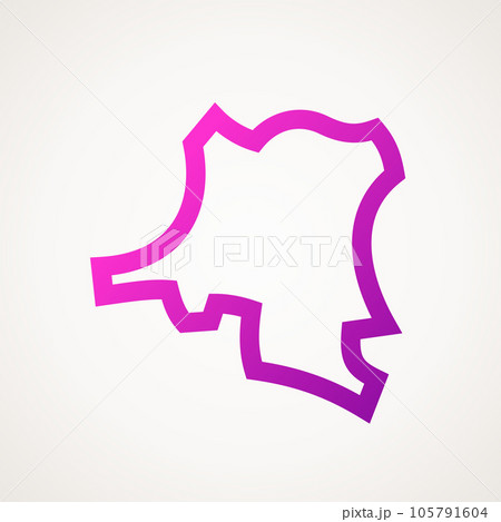 DR Congo - Stylized outline map DR Congo - Stylized outline map 105791604