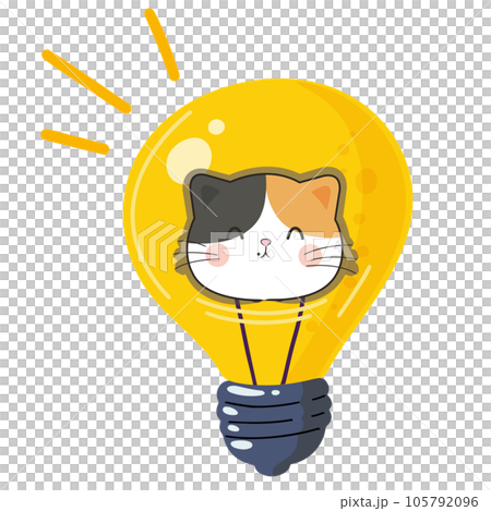 cartoon cat in the light bulb cartoon cat in the light bulb 105792096
