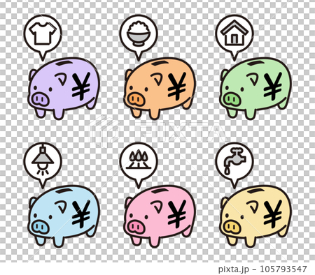 piggy bank and spending icon 105793547