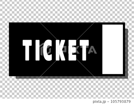 シンプルなチケット 右に縦線 黒い影 シンプルなチケット 右に縦線 黒い影 105793879