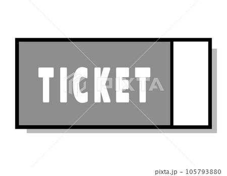 シンプルなチケット 右に縦線 灰色の影 シンプルなチケット 右に縦線 灰色の影 105793880