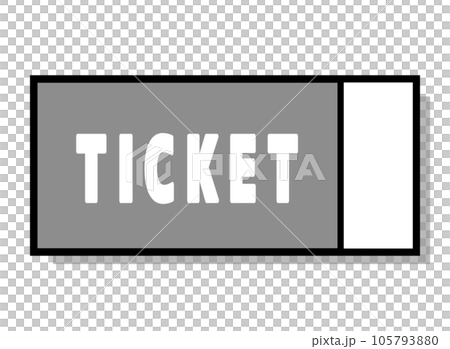 シンプルなチケット 右に縦線 灰色の影 シンプルなチケット 右に縦線 灰色の影 105793880