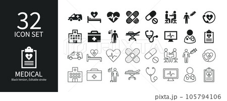 医療に関連したアイコンセット 105794106