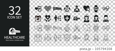 Icon set related to healthcare Icon set related to healthcare 105794108