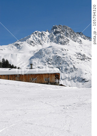 White mountain near Hauteluce and Contamines Monjoie 105794320