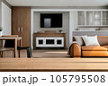 Table top with Blurred sofa Home interior decoration 105795508