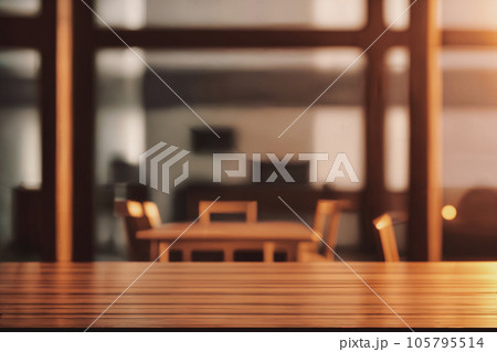 Table top with Blurred sofa Home interior decoration 105795514