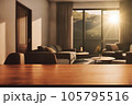 Table top with Blurred sofa Home interior decoration 105795516