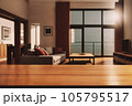 Table top with Blurred sofa Home interior decoration 105795517