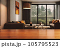 Table top with Blurred sofa Home interior decoration 105795523