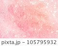 優しいピンク色水彩模様紙 105795932