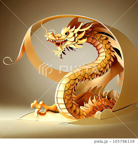 orient dragon with curve paper orient dragon with curve paper 105796139
