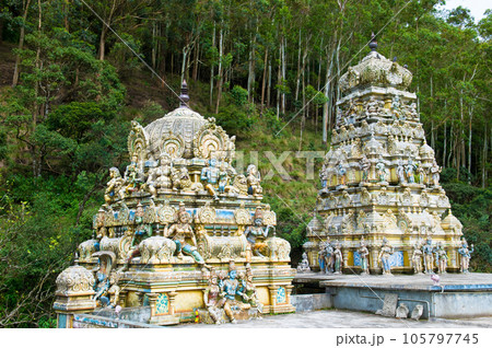 Facade of the Monkey God Temple. Sri Lanka. Facade of the Monkey God Temple. Sri Lanka. 105797745