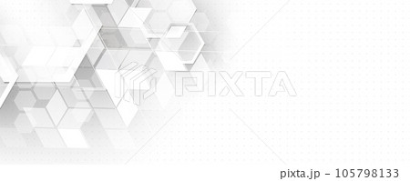 Technology banner design with hexagons abstract background. Technology banner design with hexagons abstract background. 105798133