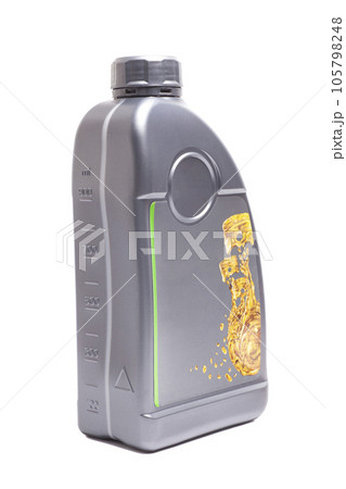 engine oil bottle isolated on white. engine oil bottle isolated on white. 105798248