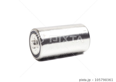 New D battery isolated on white. New D battery isolated on white. 105798361