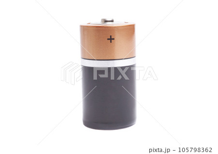 New D battery isolated on white. New D battery isolated on white. 105798362
