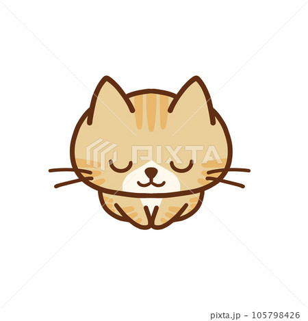 座ってお辞儀をするハチワレ茶トラ猫 座ってお辞儀をするハチワレ茶トラ猫 105798426