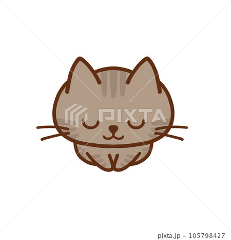座ってお辞儀をするキジトラ猫 座ってお辞儀をするキジトラ猫 105798427