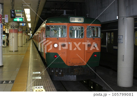 113系湘南色の国府津から幕張への回送（東京駅地下ホームにて） 105799081