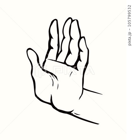 Hand showing no. Vector drawing 105799532