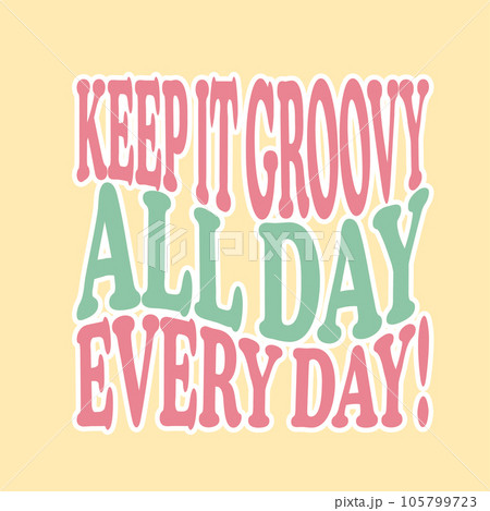 Groovy tshirt poster lettering, hippie, joy. Vector illustration 105799723