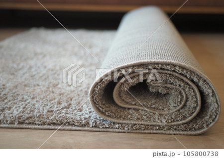 carpet texture background on wooden floor with copy space carpet texture background on wooden floor with copy space 105800738