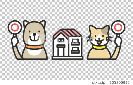 不動産　ペット暮らし可能な一戸建て物件　犬と猫 105800933