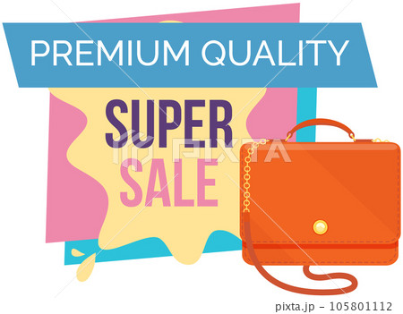 Sale poster with womens bag, shop now. Discount, special offers promotion, shopping advertisement Sale poster with womens bag, shop now. Discount, special offers promotion, shopping advertisement 105801112