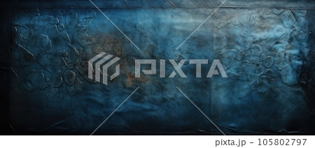 Dark and blue concreate and cement wall and studio to present product and background. AI Generative. 105802797