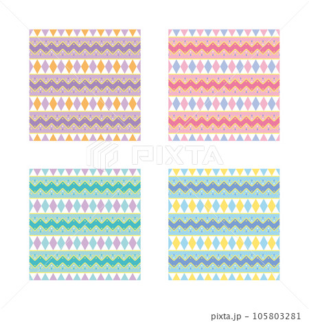 ダイヤ パステル パターン柄 セット 105803281