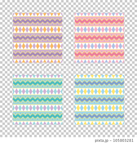 ダイヤ パステル パターン柄 セット 105803281