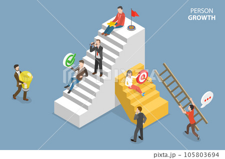 3D Isometric Flat Vector Conceptual Illustration of Person Growth 3D Isometric Flat Vector Conceptual Illustration of Person Growth 105803694