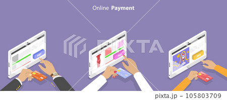 3D Isometric Flat Vector Conceptual Illustration of Online Payment 3D Isometric Flat Vector Conceptual Illustration of Online Payment 105803709