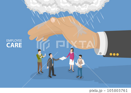 3D Isometric Flat Vector Conceptual Illustration of Employee Care 105803761