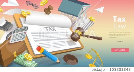 3D Vector Conceptual Illustration of Taxation Legislation 3D Vector Conceptual Illustration of Taxation Legislation 105803848