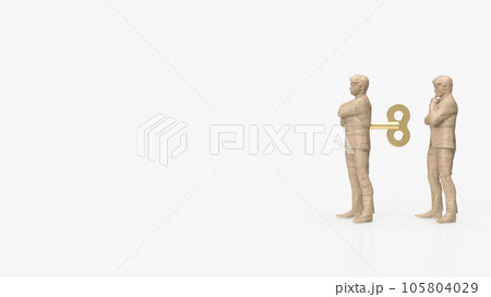 The man with wind up for business on white background concept 3d rendering 105804029