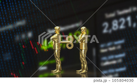 The man with wind up for business on chart background concept 3d rendering 105804030