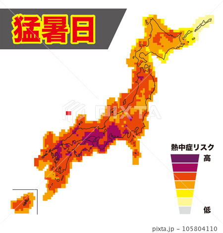 猛暑　日本列島　天気図 105804110