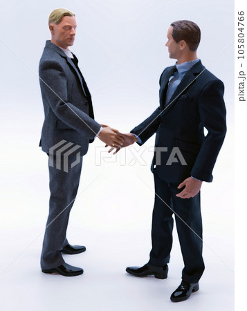 握手するビジネスマンフィギュア 握手するビジネスマンフィギュア 105804766