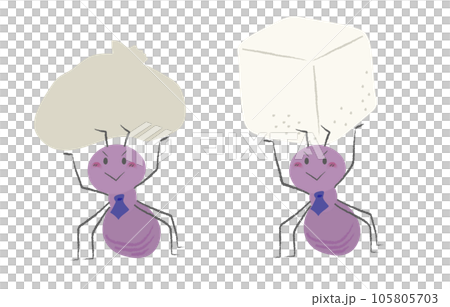 工薪族式工蟻撿起袋子和方糖 2 工薪族式工蟻撿起袋子和方糖 2 105805703