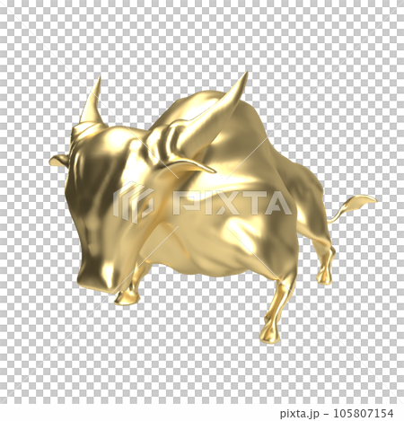 golden bull png image for business concept 3d rendering 105807154