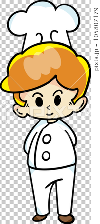 The chef cartoon character  drawing design for food concept 105807179